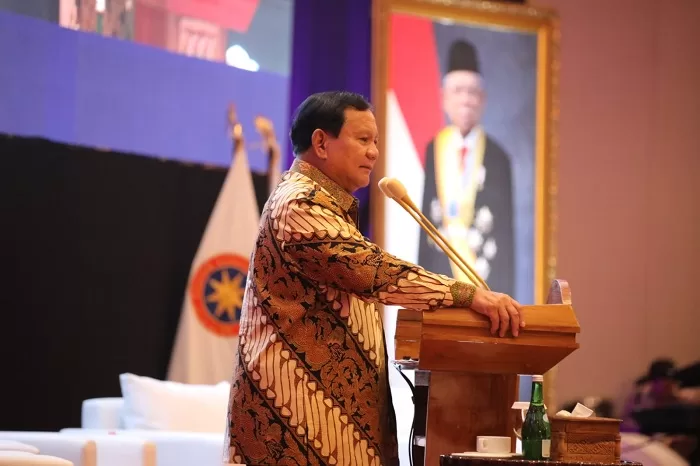 Ketua Umum Partai Gerindra Prabowo Subianto dalam acara strategi transformasi bangsa menuju Indonesia emas 2045. (Dok. Tim Media Prabowo Subianto)
