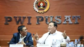 Calon presiden nomor urut 2 Prabowo Subianto, saat menghadiri Dialog Pers dan Capres yang digelar di PWI Pusat, Jakarta, Kamis (4/1/2024). (Dok. Tim Media Prabowo)